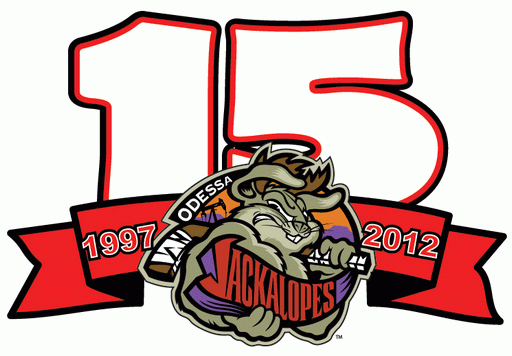 odessa jackalopes 2011 12 anniversary logo iron on heat transfer